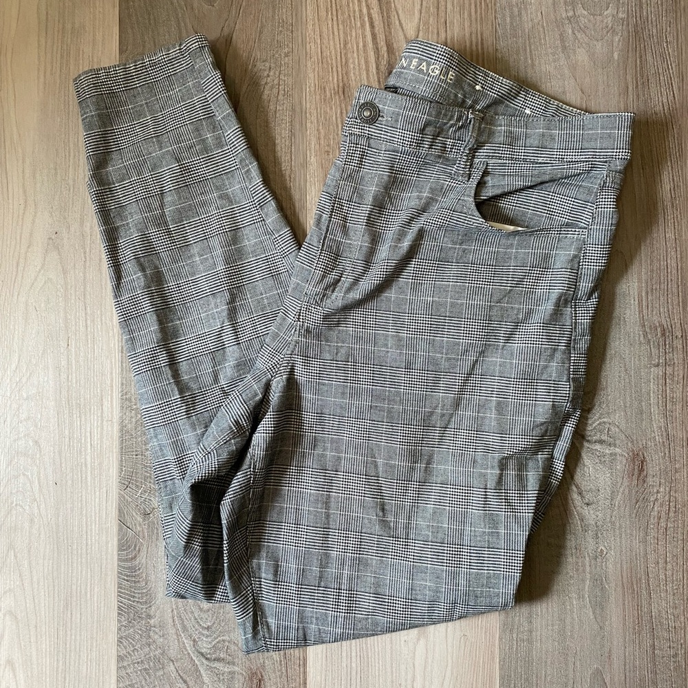 AEO Size 18 High waist glen plaid super stretch jegging pants